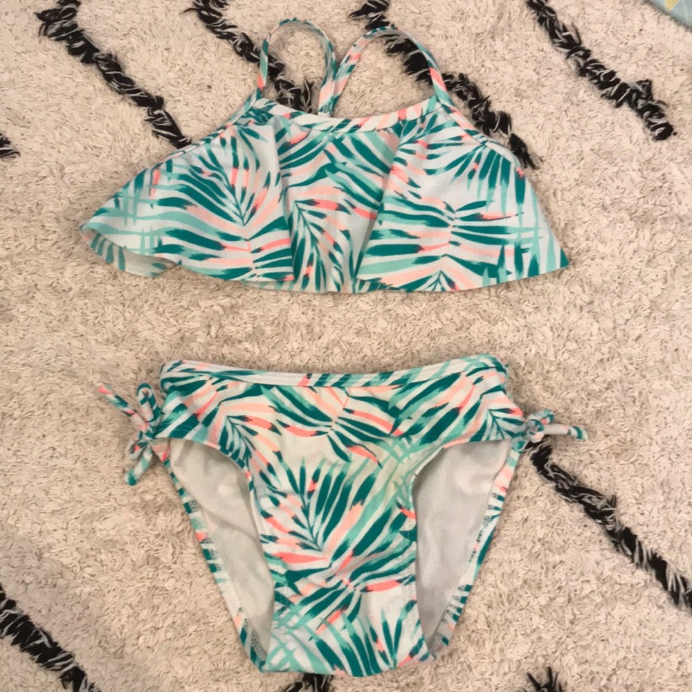 Boho beach baby palm leaf bikini
